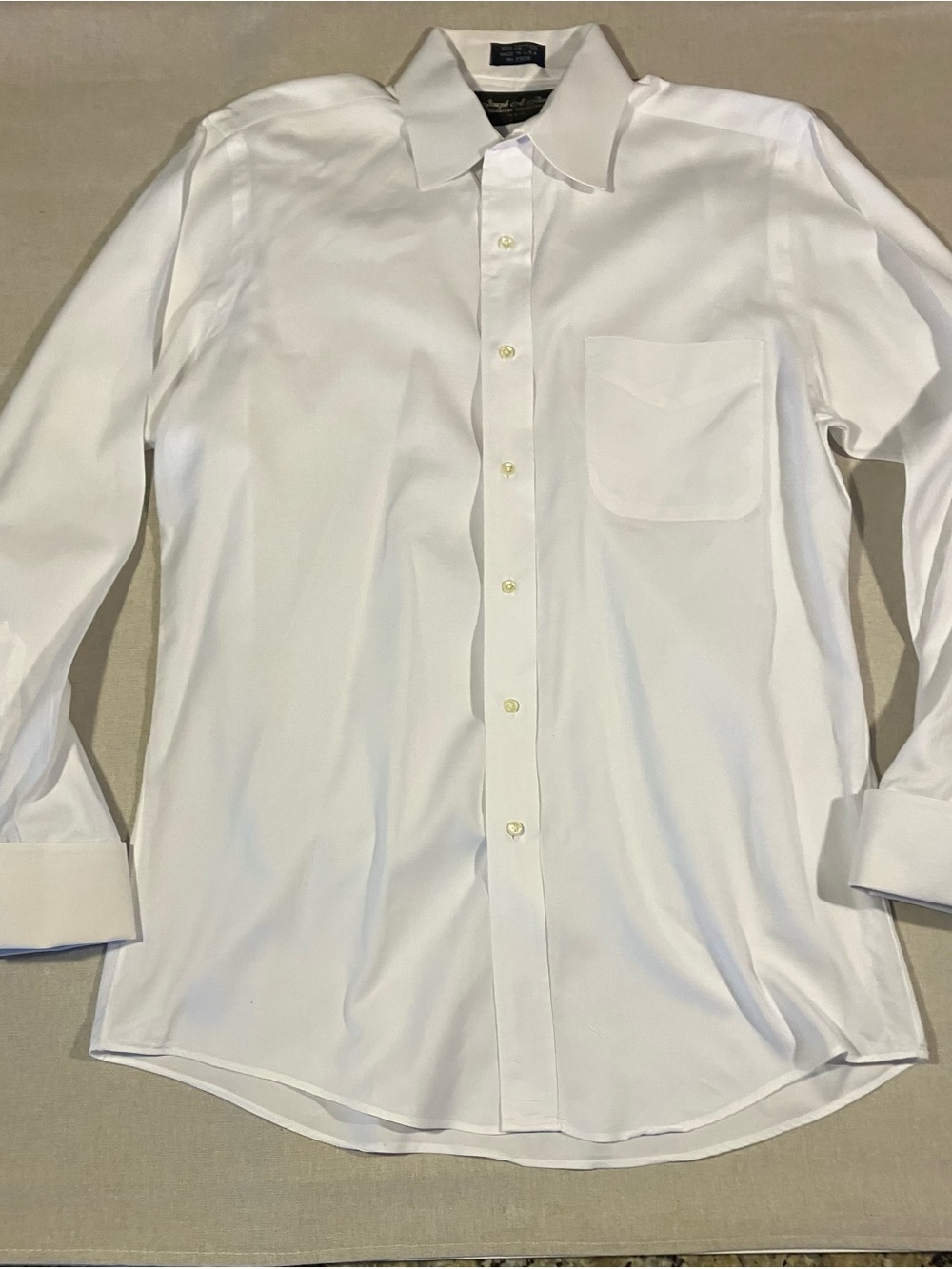 Joseph A. Bank Signature Collection Men’s White Dress Shirt 15 x 34 French Cuffs